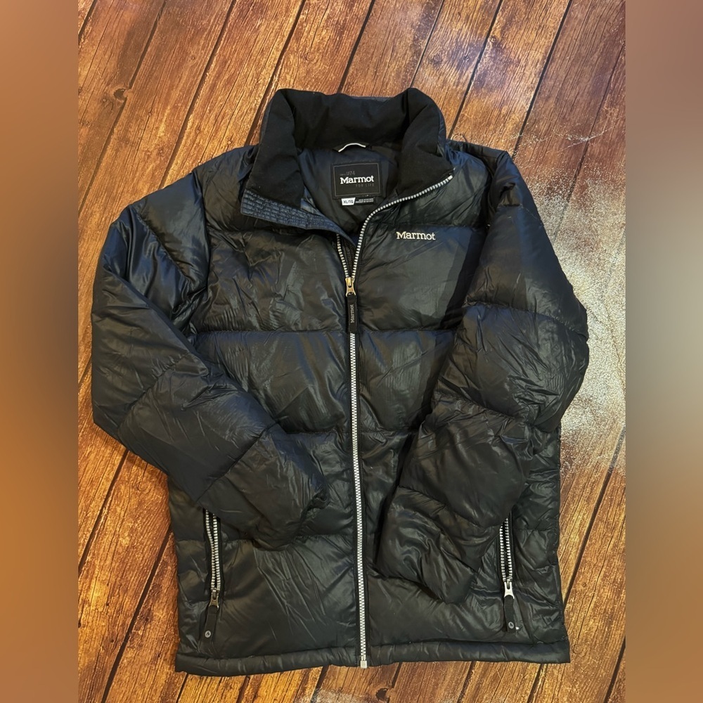 Marmot 700 Fill Down Puffer Jacket Youth Large Black, Ultra Warm